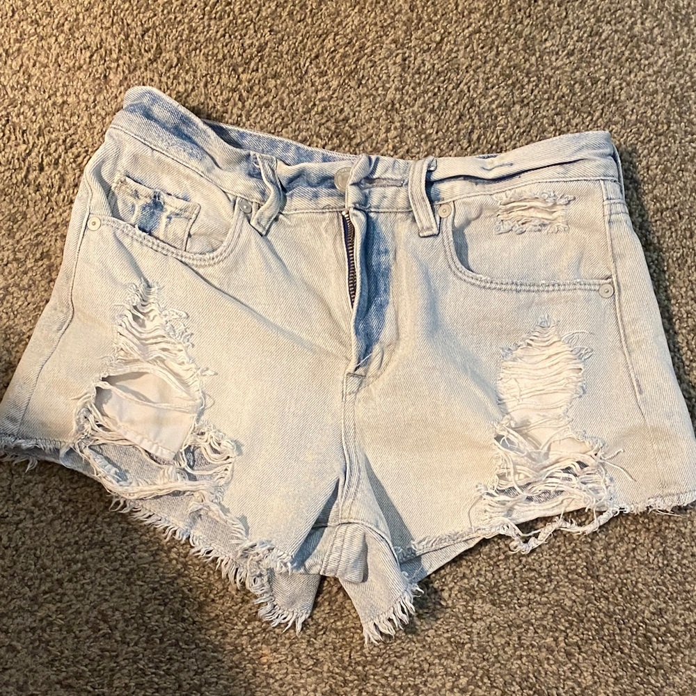 Blank NYC Ripped Light Denim Shorts